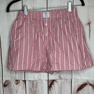 Parke Frill Stripe Boxer Shorts Dark Pink Stripe
